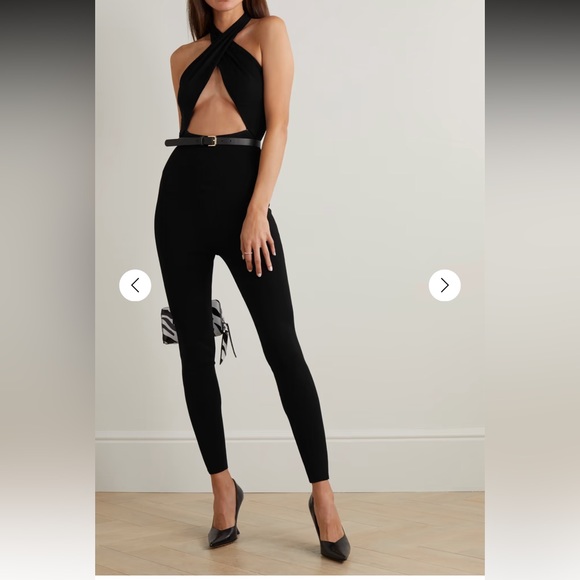Zeynep Arcay Cutout Stretch Jersey Halterneck Jumpsuit - Picture 2 of 8